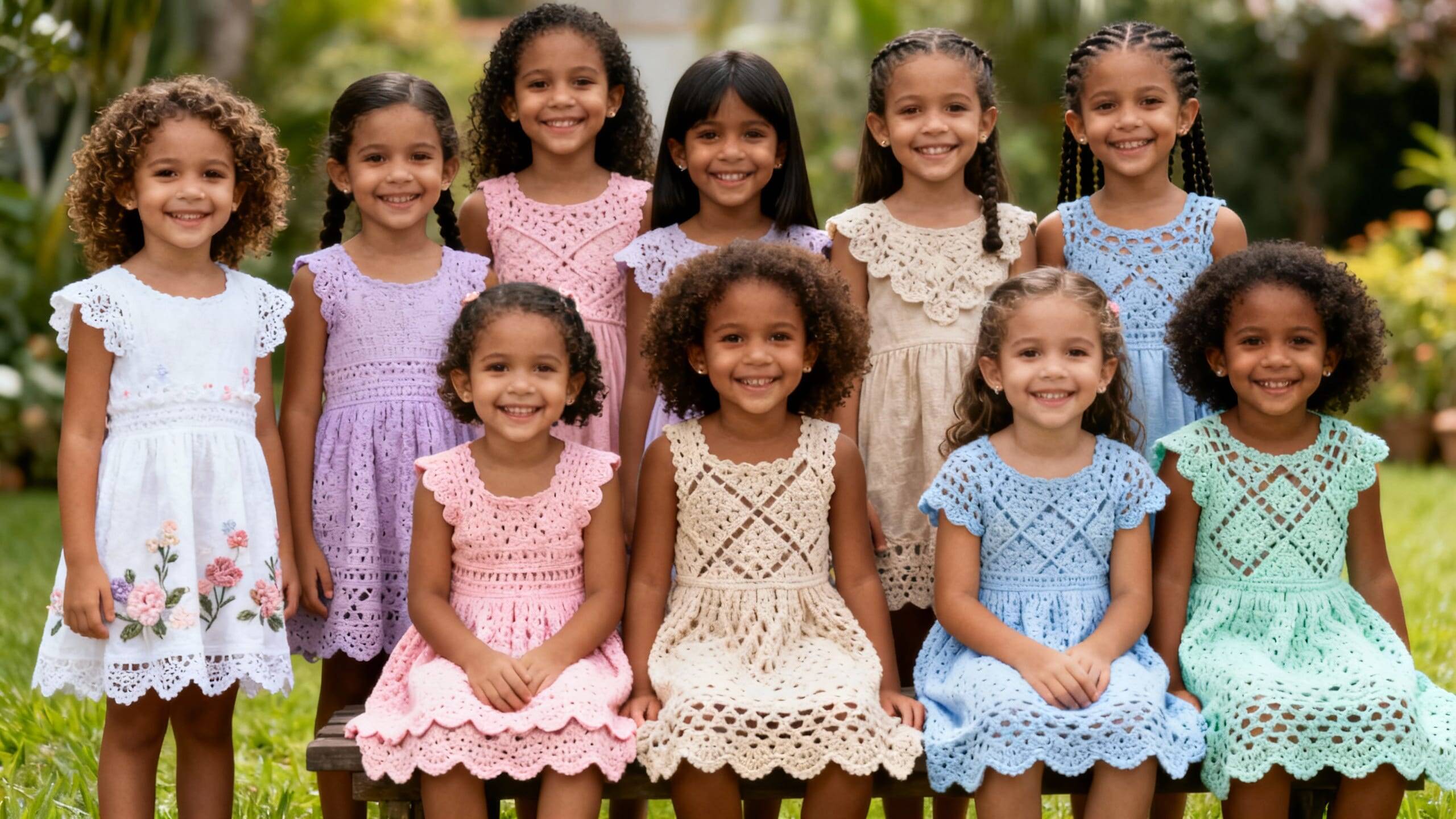Modelos encantadores de vestidos de crochê infantil elegantes para elas!