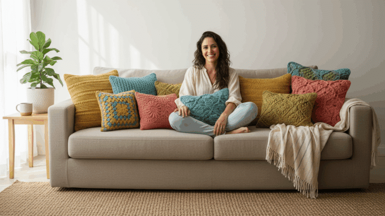 Almofadas de crochê coloridas que trazem alegria e estilo para a sua casa!