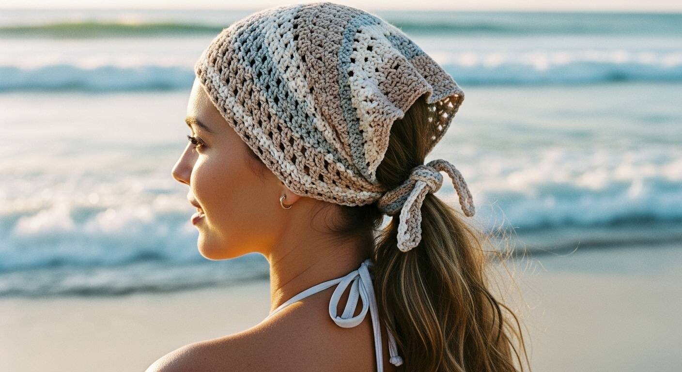 Descubra por que as bandanas de crochê viraram o acessório favorito do ano