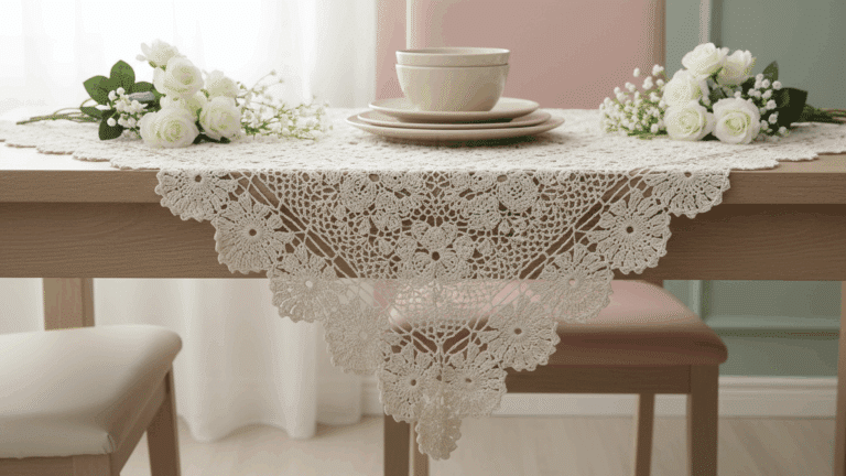 Elegância com caminhos de mesa em crochê de luxo que sofisticam a sua decoração!