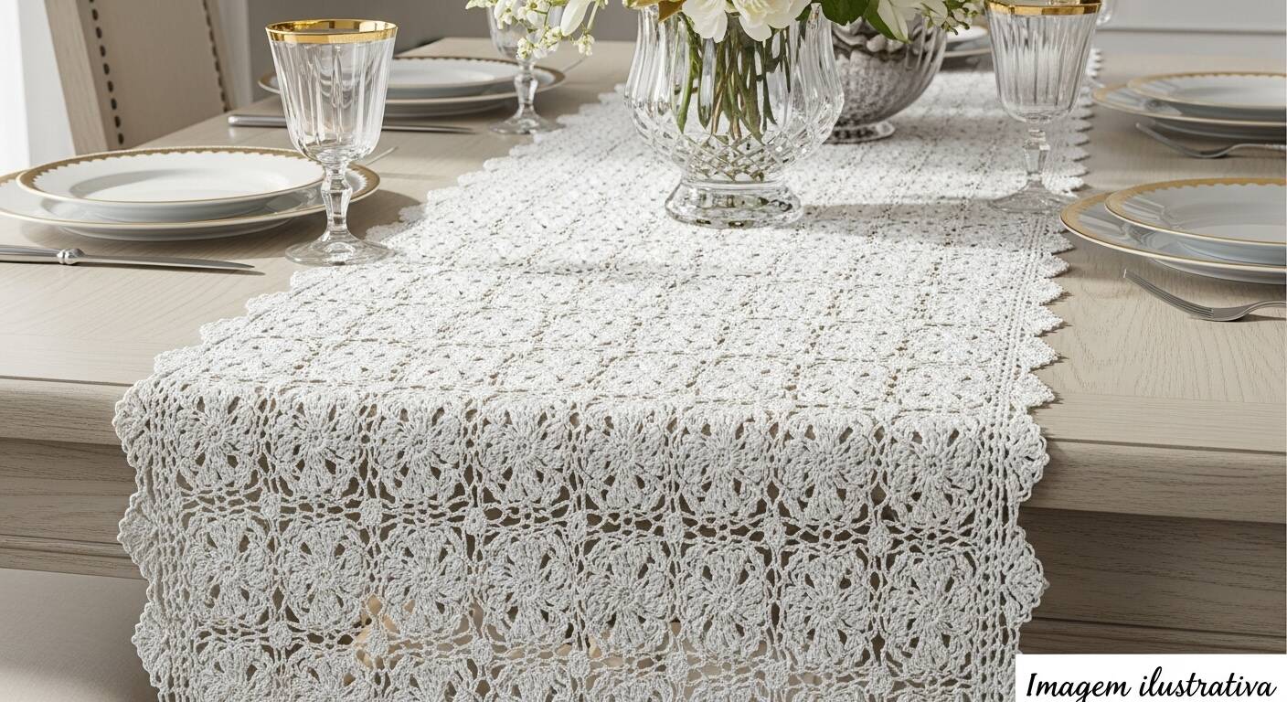 Sofistique sua decoração com caminhos de mesa em crochê de luxo!