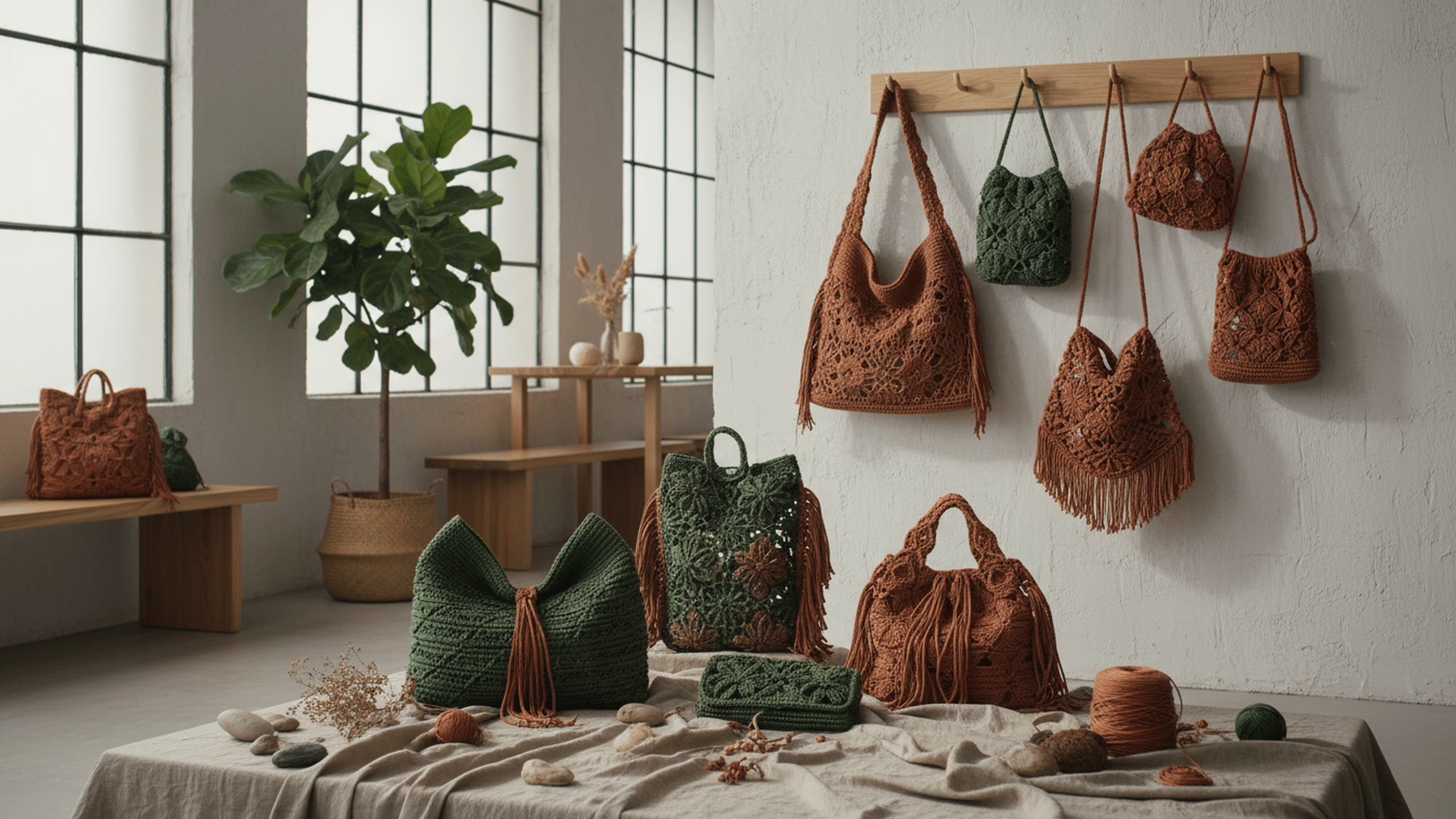 Elegância sustentável com bolsas de crochê que transformarão o seu look!