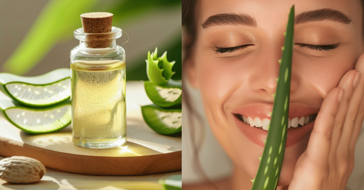 Como fazer uma máscara facial caseira de babosa com óleo de amêndoas para estimular o colágeno