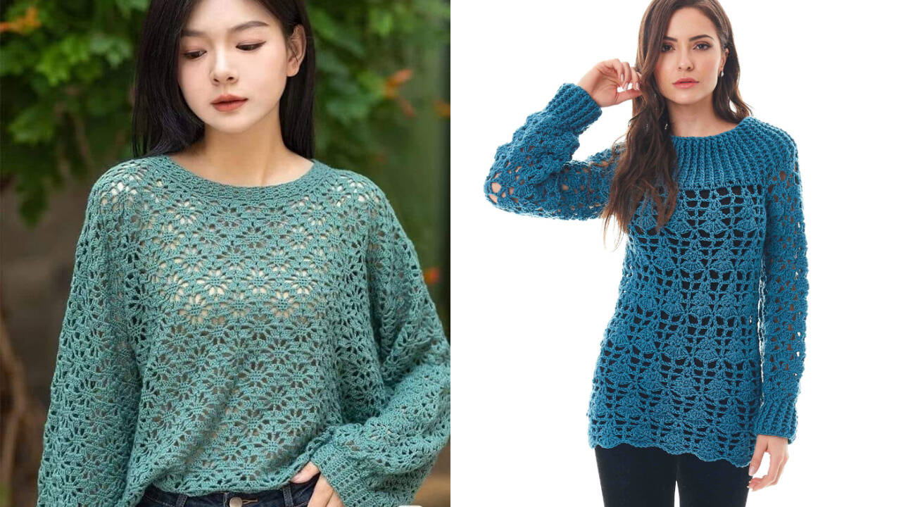 Blusas de crochê charmosas e fáceis de combinar com calças e saias!