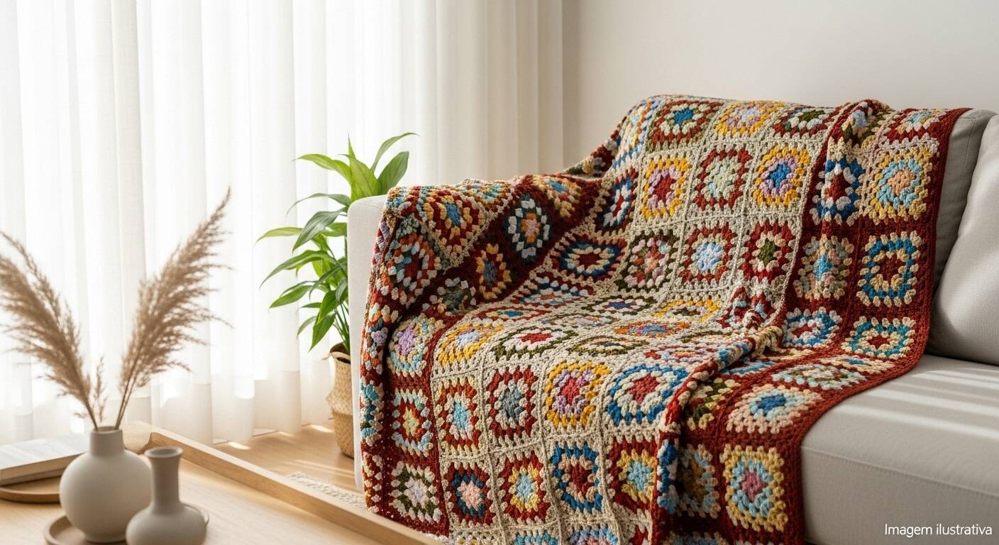 Quadradinhos da Vovó: o Crochê Clássico que Voltou com Tudo na Moda e na Decoração