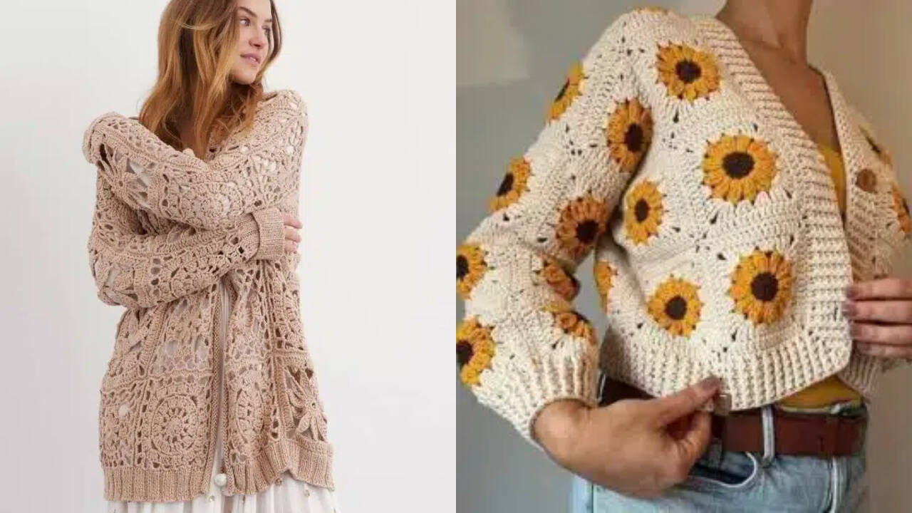 Explore lindos cardigans de crochê artesanais para meia-estação!