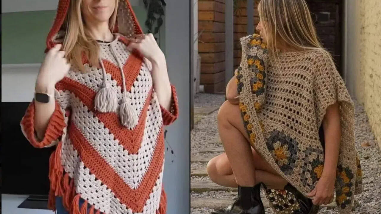 Ponchos de crochê boho para looks despojados e cheios de estilo