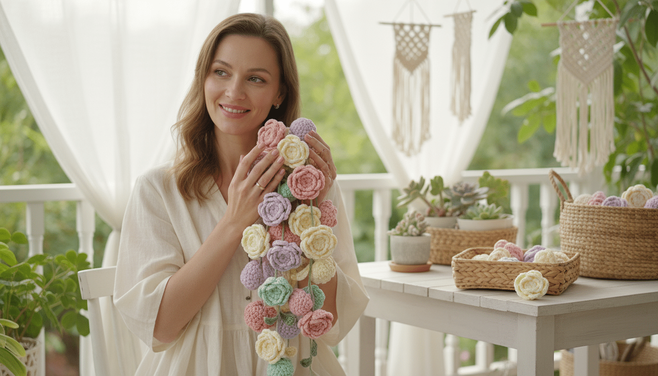 Adicione beleza nos seus projetos com estas flores de crochê com gráficos!