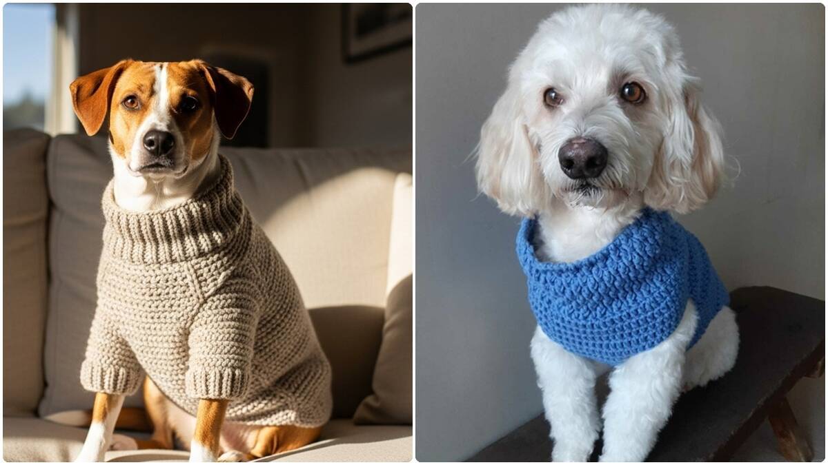 Seu cão vai amar estas roupinhas de crochê fáceis de costurar!