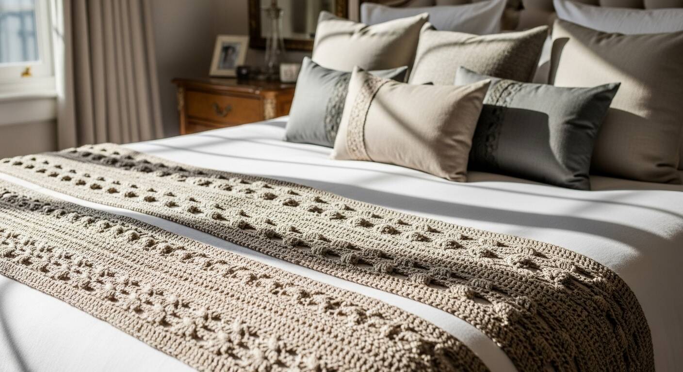 Peseiras de crochê elegantes que transformam sua cama em puro luxo