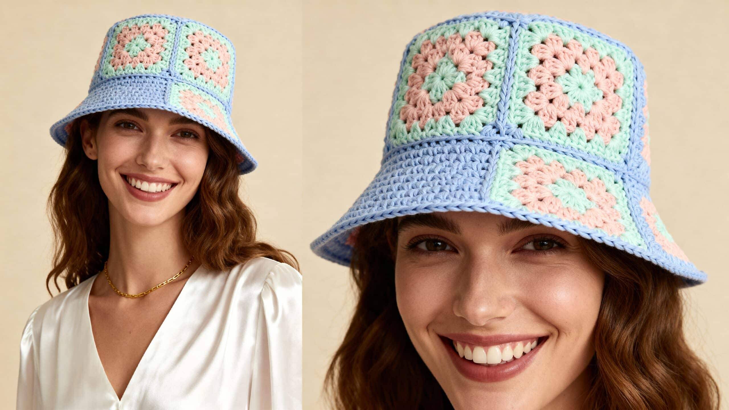 Bucket Hats em Square de Crochê: Como Fazer, Combinar e Lucrar com Essa Tendência