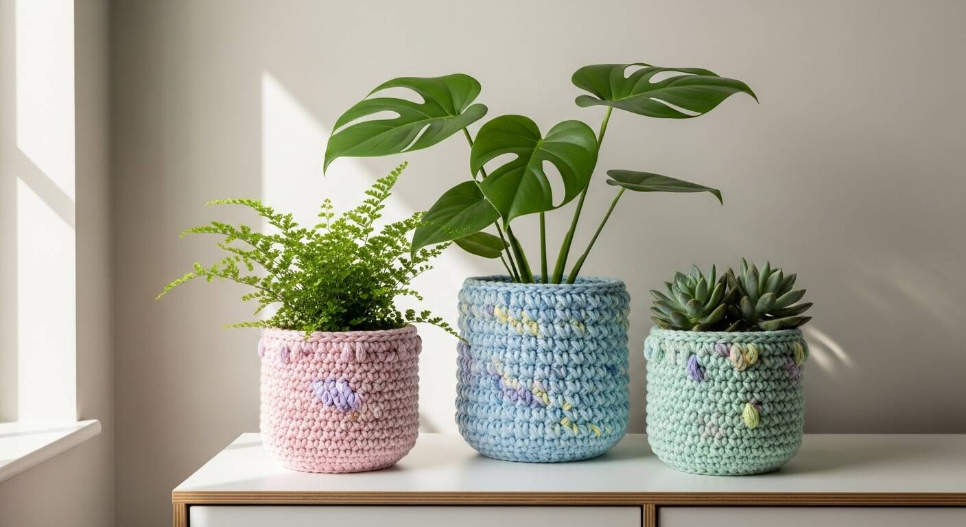 Cachepôs de crochê ideias criativas, gráficos e passo a passo para fazer em casa