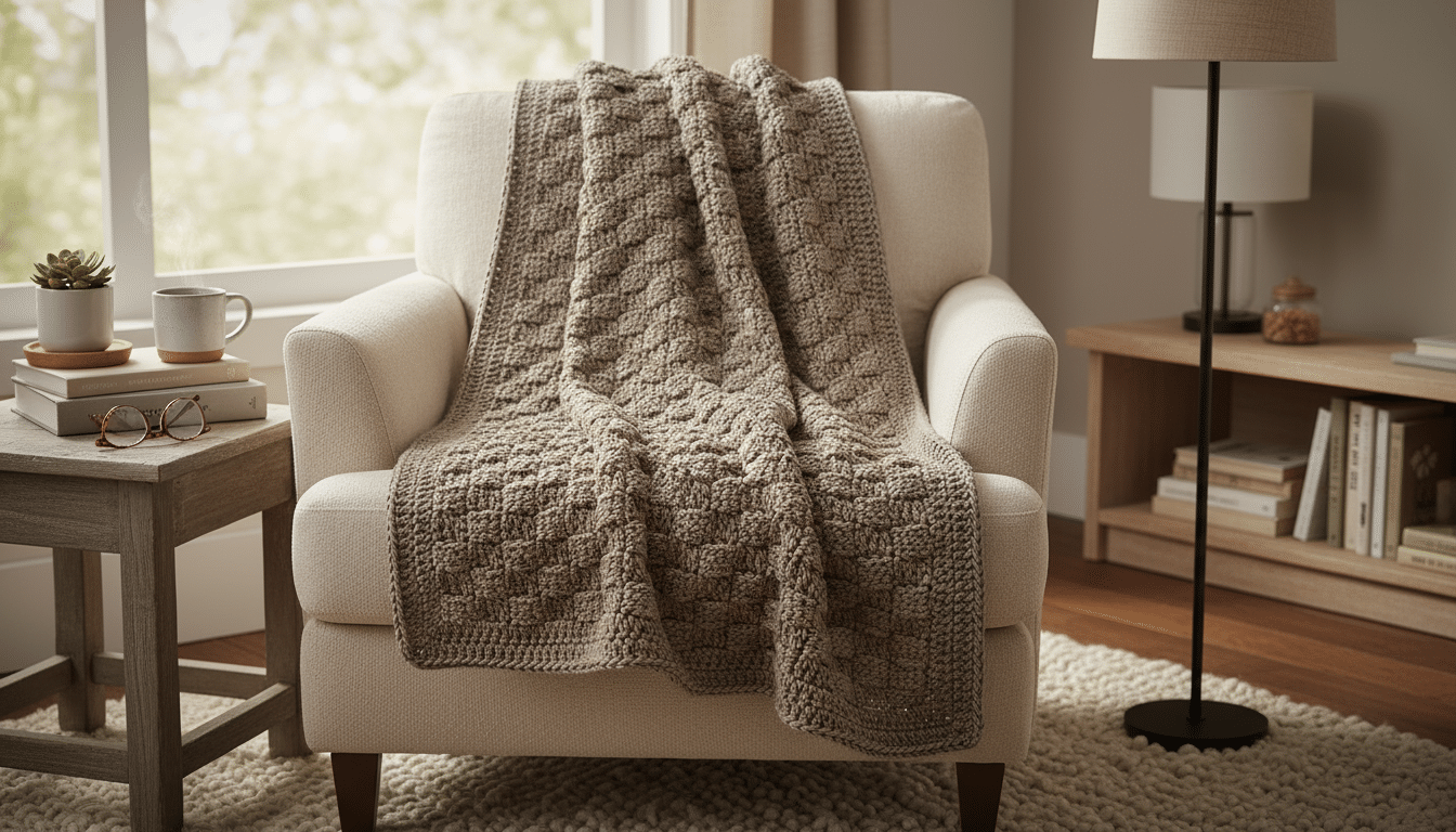 Mantas de crochê: aconchego com design — um guia diferente para criar, usar e vender