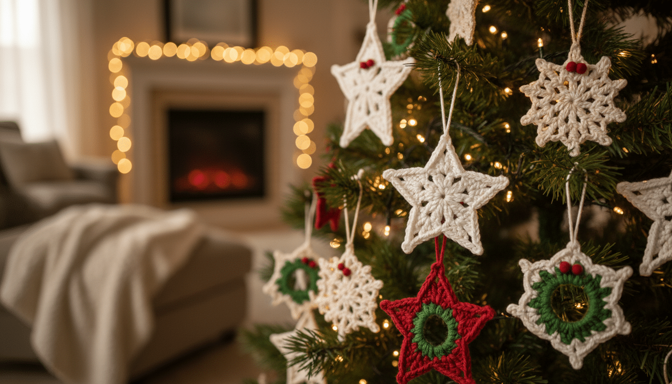 Adeus tubos de papel: nova tendência de Natal com enfeites de crochê