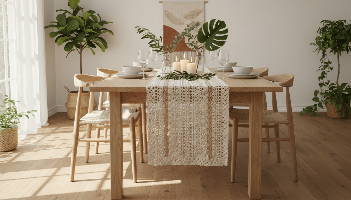 15 Caminhos de mesa em crochê que elevam a sua decoração!