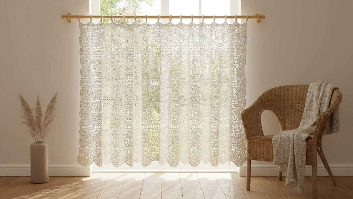 Como criar cortinas de crochê que transformam a decoração da sua casa