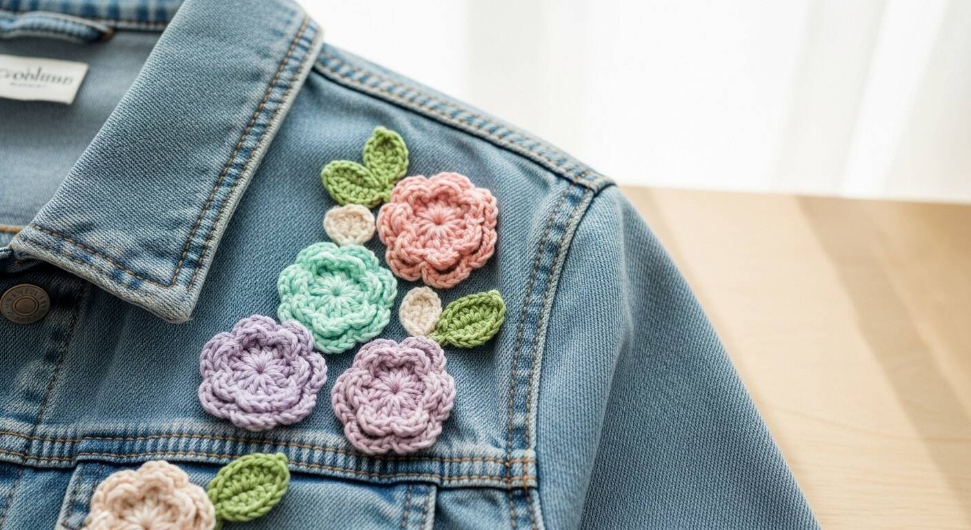 Apliques de crochê criativo: toque artesanal para roupas e decoração