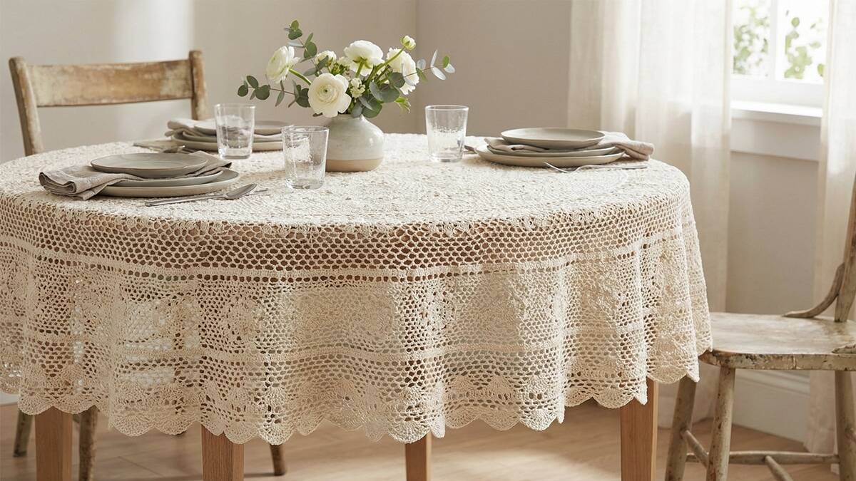 Combine tradição e elegância com toalhas de mesa em crochê e deixe sua decoração linda!