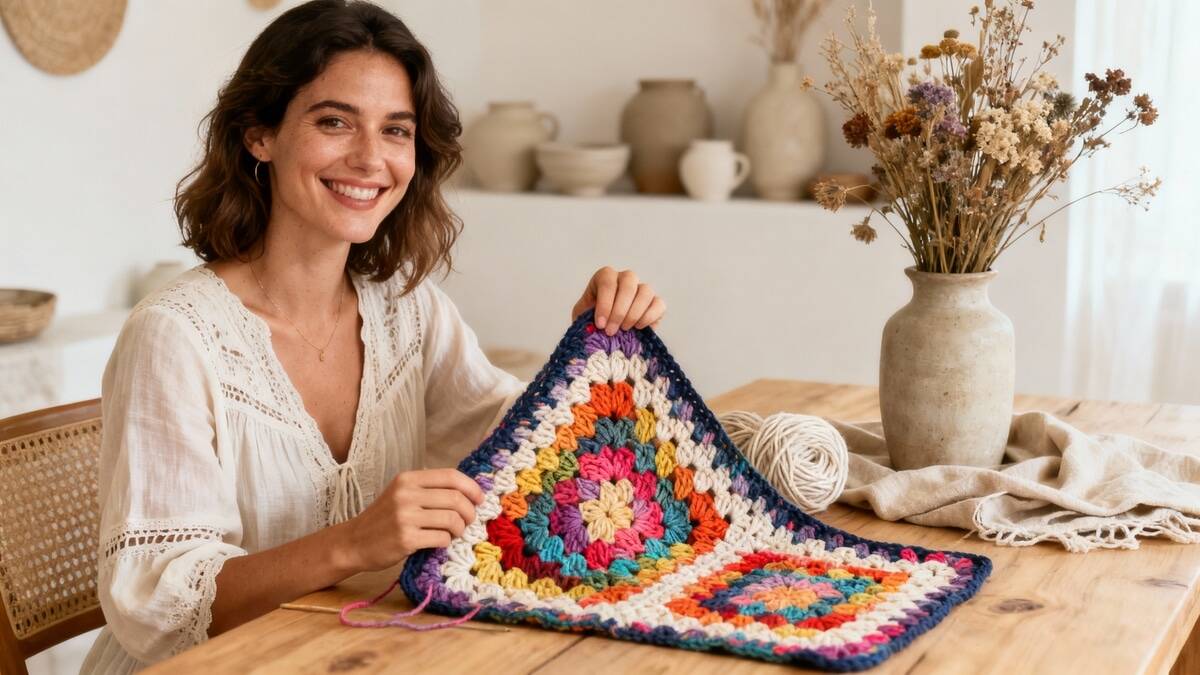 Quadradinhos da vovó em crochê sustentável que geram lucro fácil!
