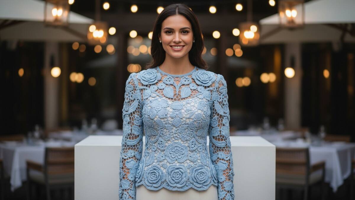 Blusas de crochê irlandês perfeitas para looks elegantes e sofisticados