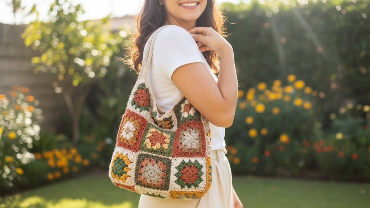 Crie bolsas de crochê estilosas com quadradinhos lindos e criativos