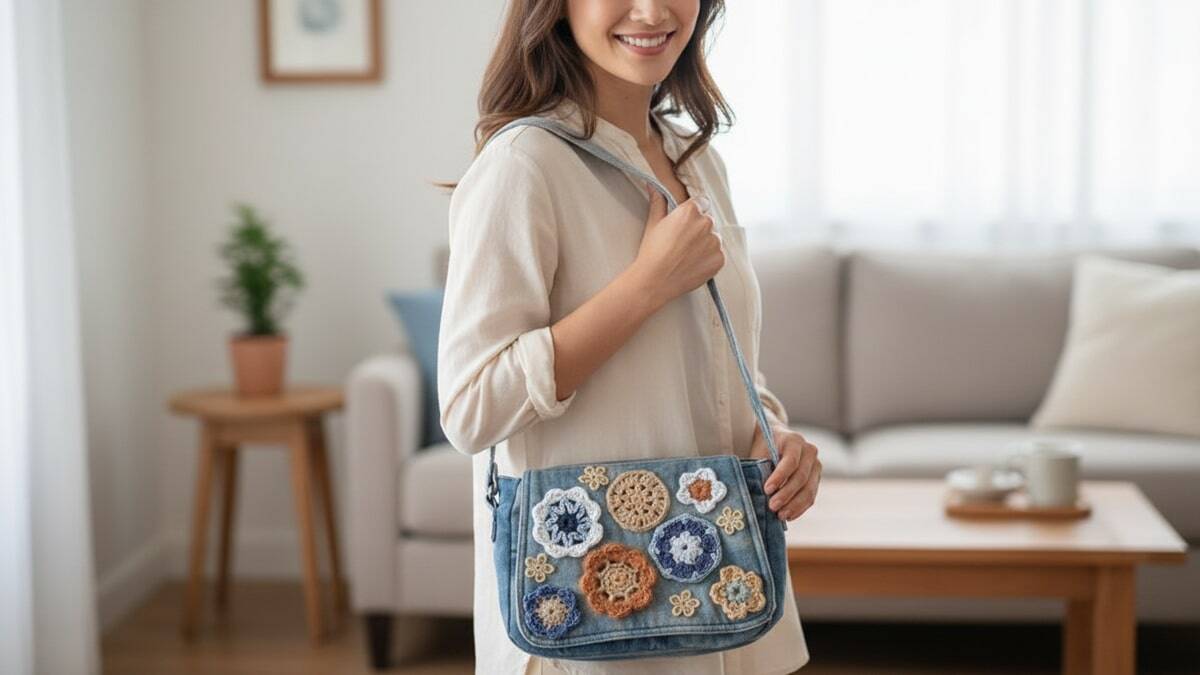 Modelos de bolsas jeans com crochê cheios de charme para testar hoje +vídeo aula!