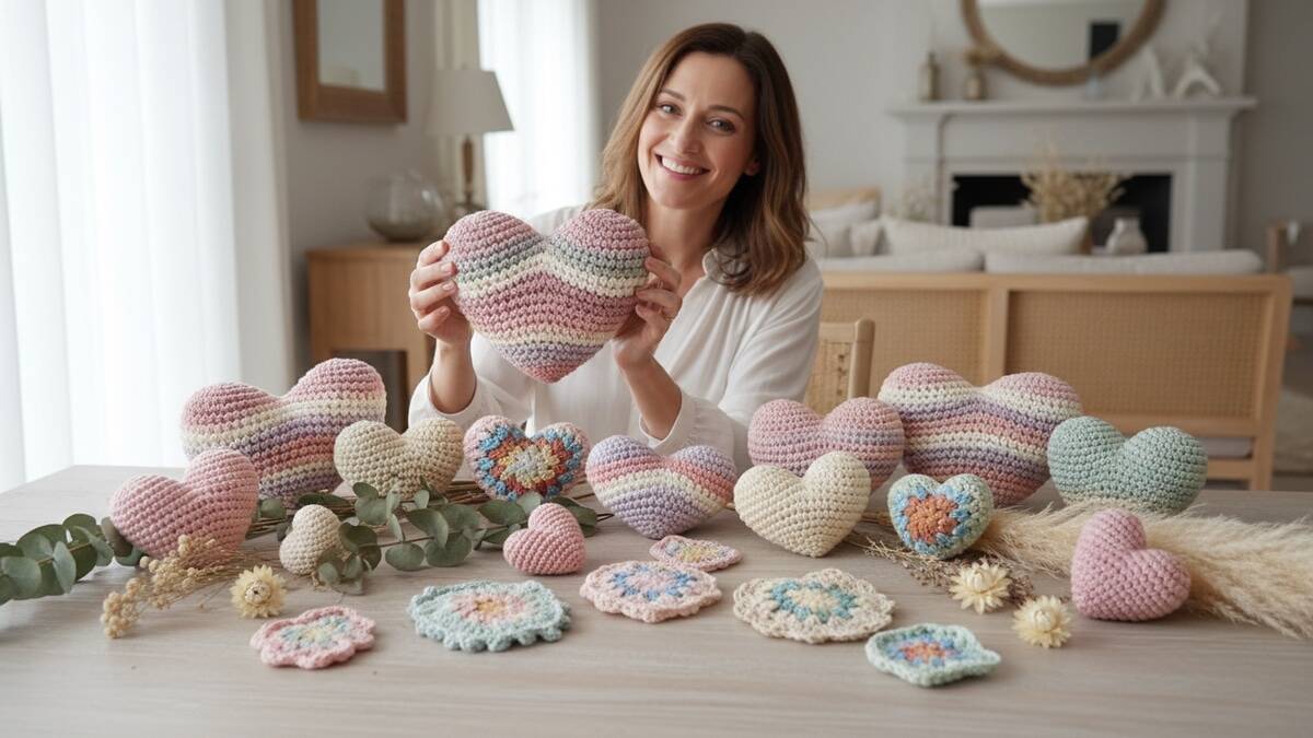 Guia completo de corações de crochê para deixar sua decoração apaixonante