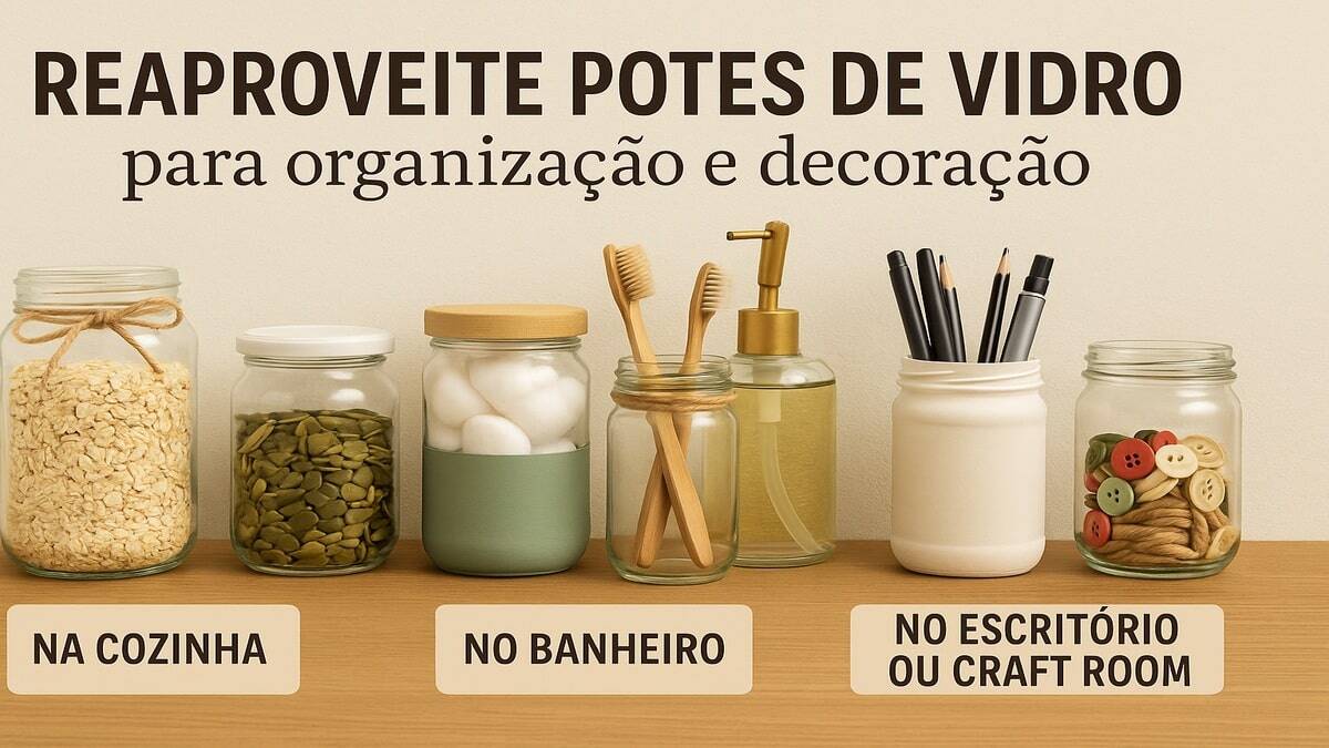 Potes de vidro viram peças de luxo para decorar e organizar