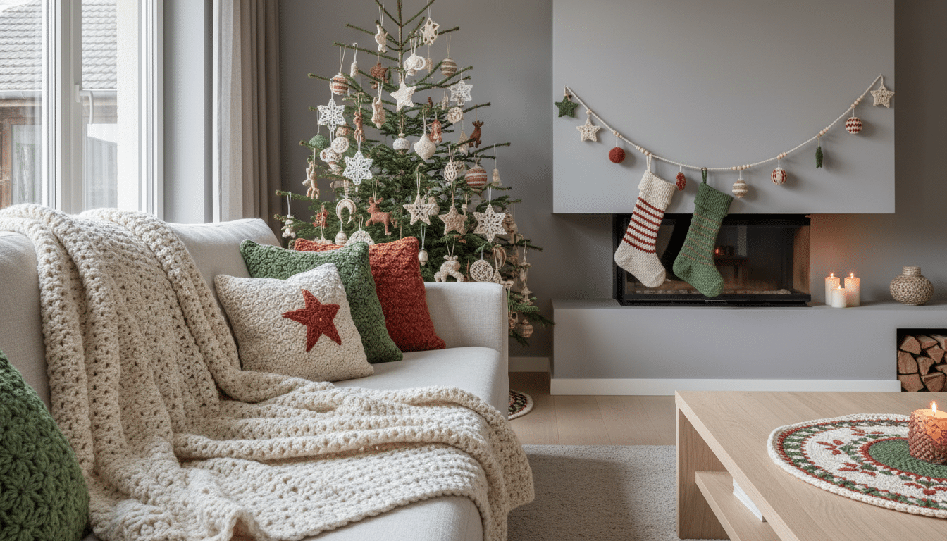 36 Ideias de crochê moderno para uma decoração de Natal simples e acolhedora