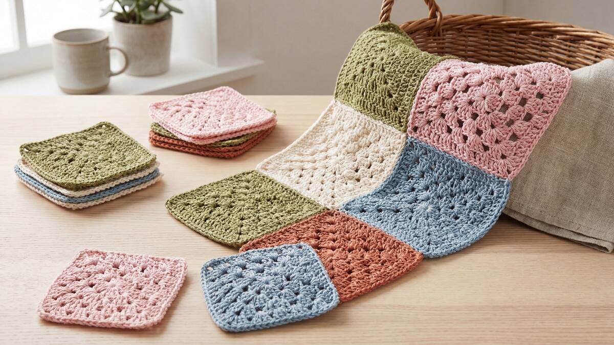 Descubra squares de crochê que transformam qualquer projeto artesanal!