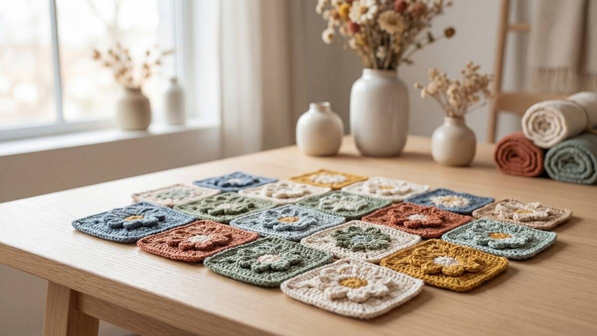 Squares de crochê floral que elevam o estilo de qualquer trabalho artesanal!