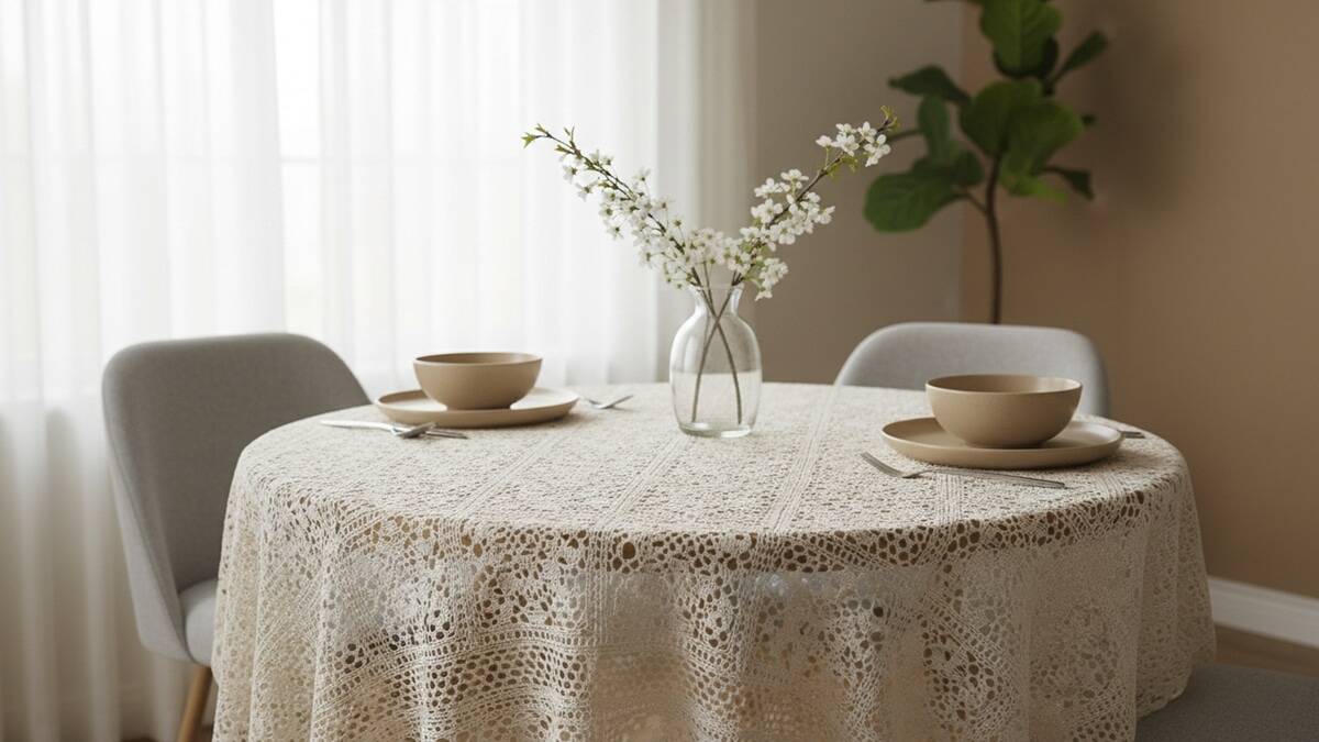 Toalhas de mesa redondas em crochê que deixam qualquer ambiente mais elegante