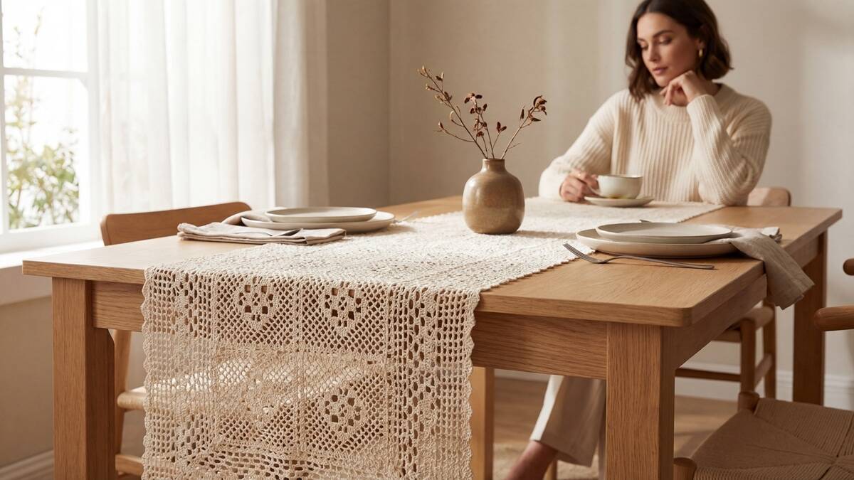 Estes trilhos de mesa em crochê vão transformar a sua decoração com charme!