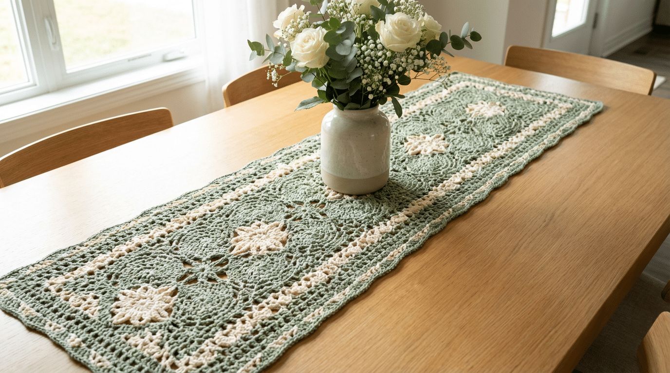 Caminhos de mesa em crochê: transforme qualquer mesa simples em decoração sofisticada