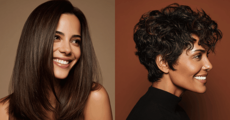 Mulheres mostrando diferentes cortes de cabelo