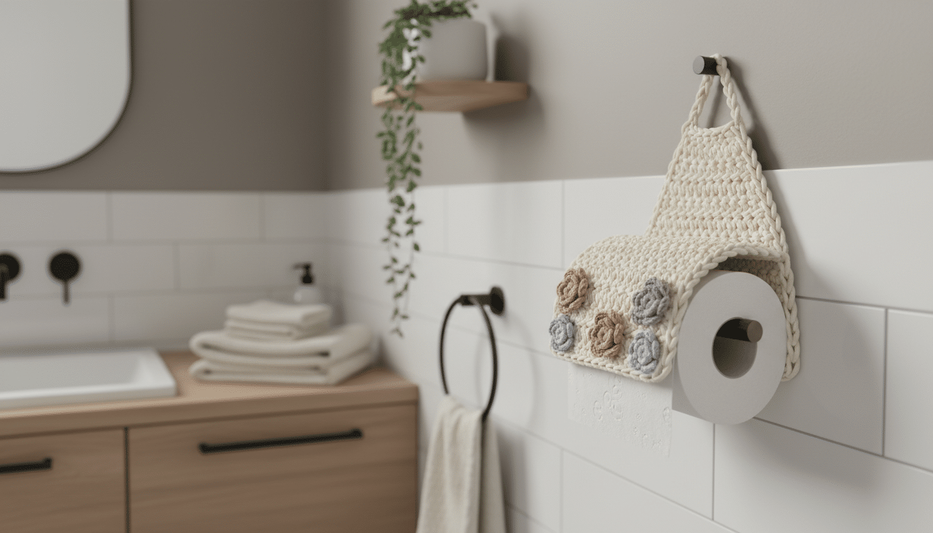 Aprenda a fazer porta papel higiênico de crochê simples, bonito e funcional