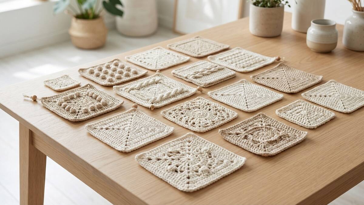 Squares de crochê com gráficos para você criar peças únicas com mais facilidade