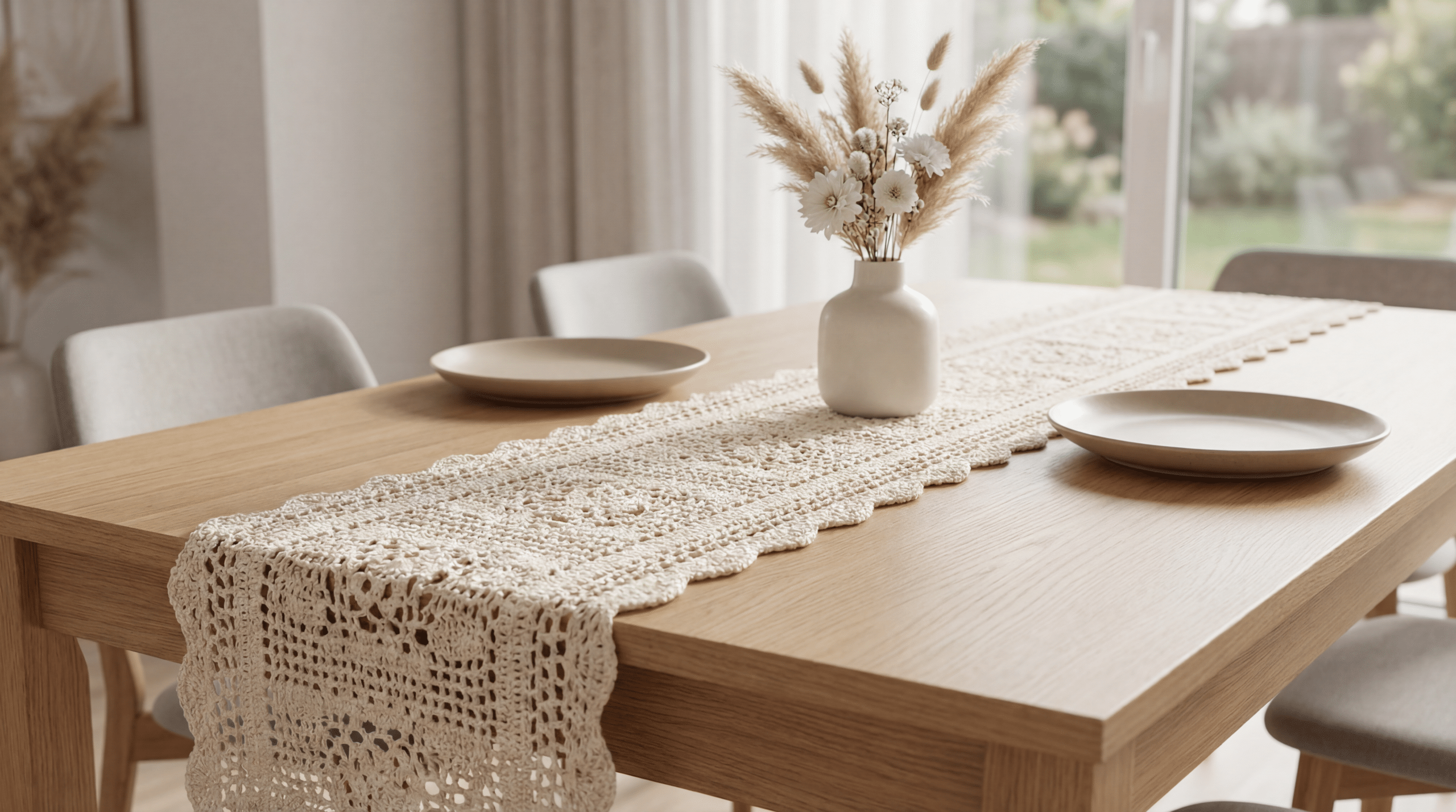 O segredo dos caminhos de mesa em crochê que não entortam