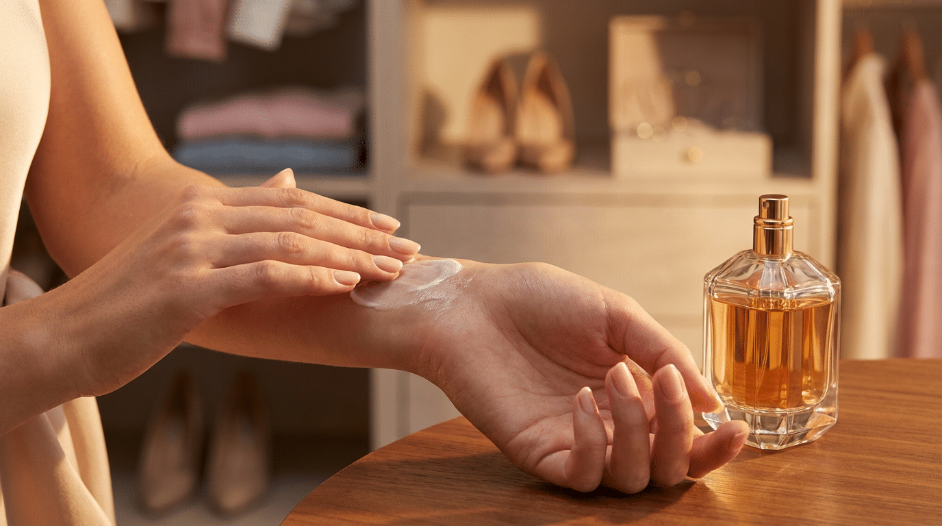 Perfume dura o dia todo com truque baratinho usando hidratante que você já tem em casa