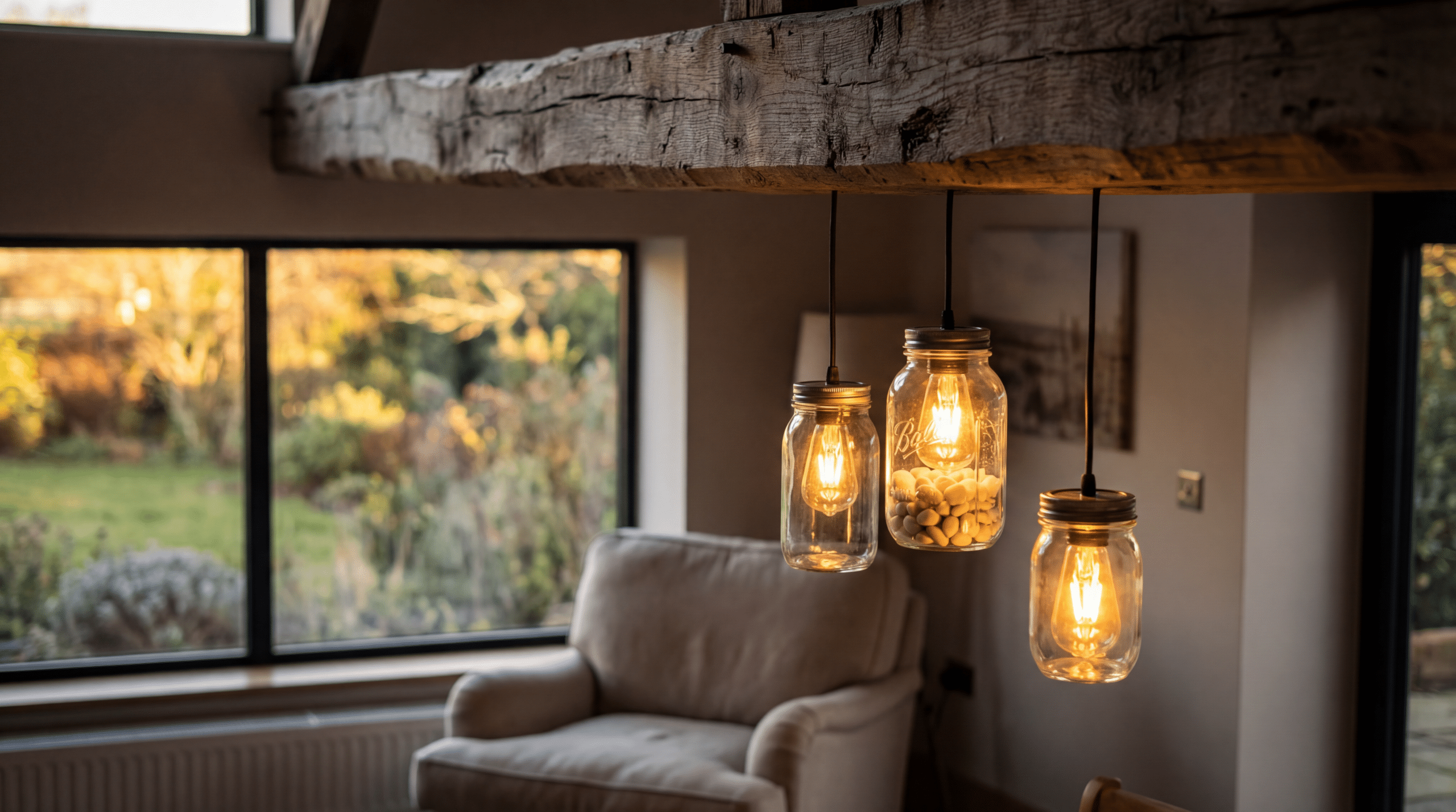 Potes de vidro que iriam para o lixo ganham nova vida como luminárias decorativas