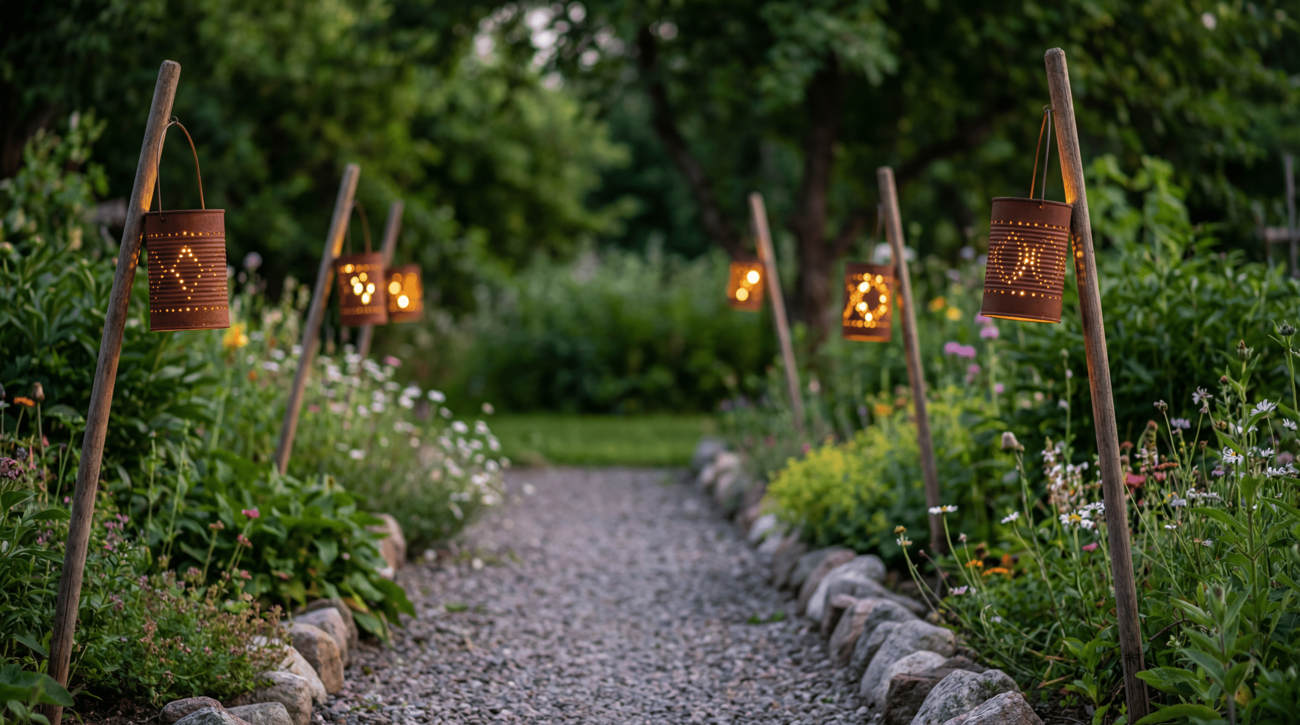 Utilizando latas de atum vazias e um cabo de vassoura velho, crie este projeto original para iluminar o seu jardim.
