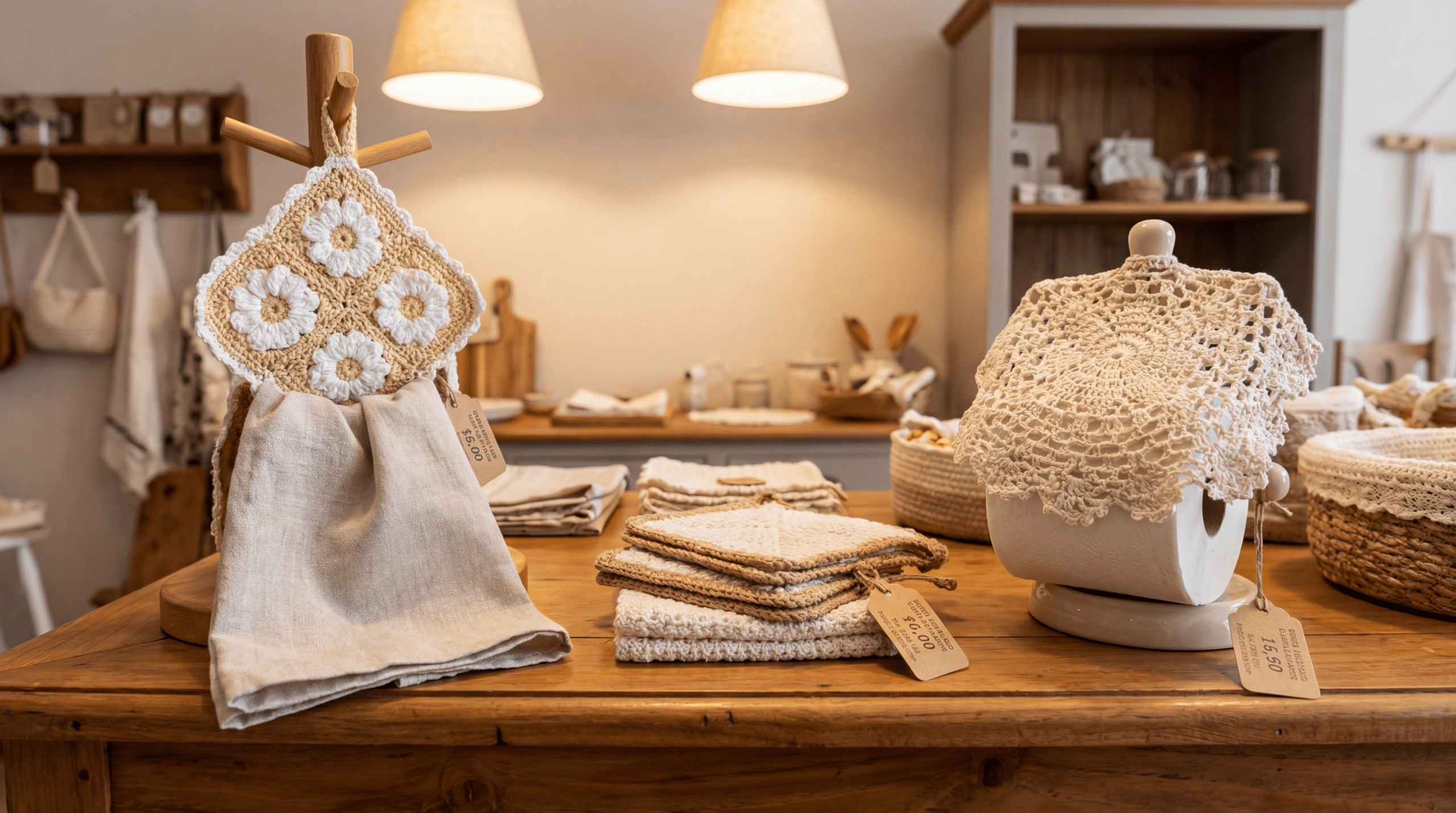 Decoração funcional: itens de crochê que facilitam a rotina na cozinha e no banheiro