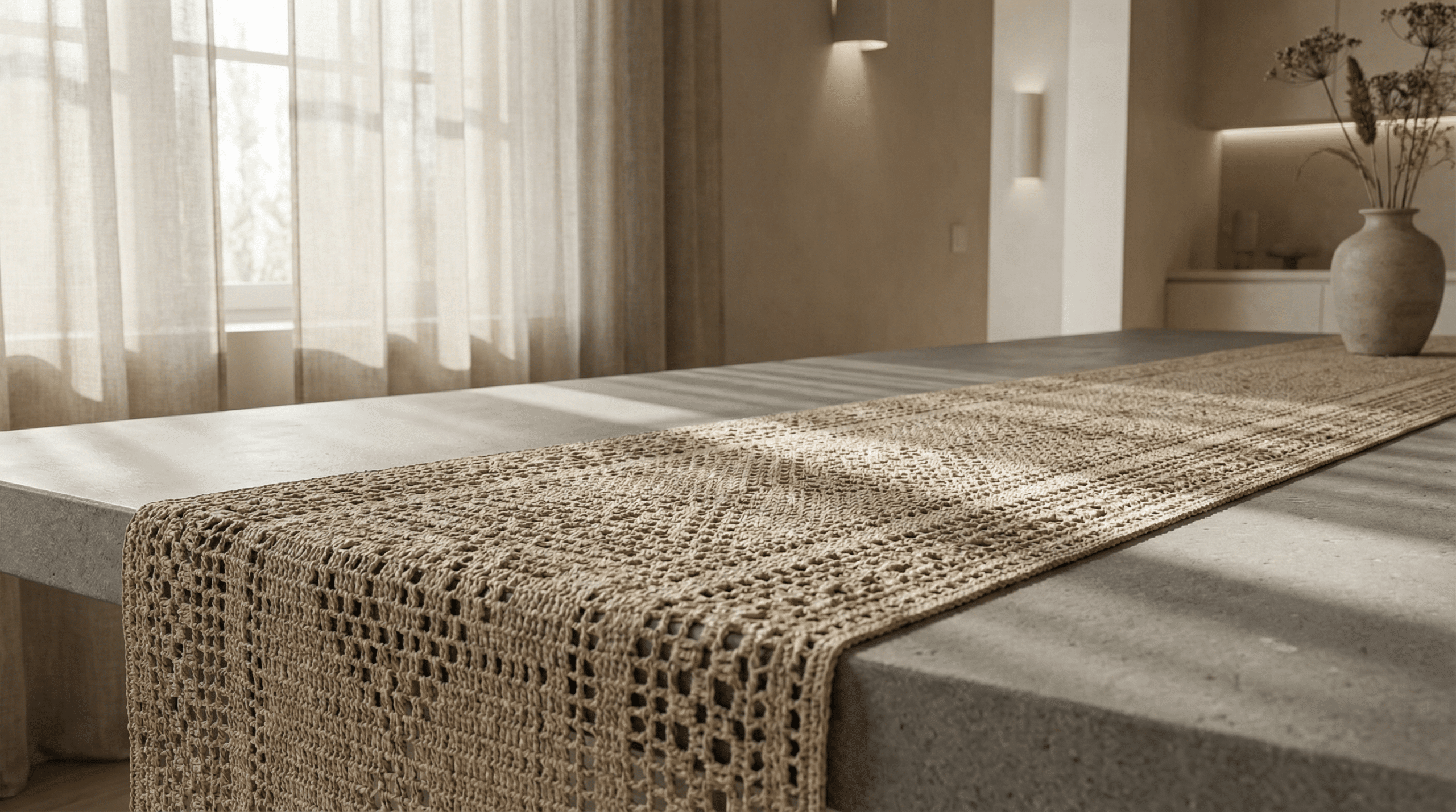 Como o caminho de mesa em crochê define o luxo tátil de 2026