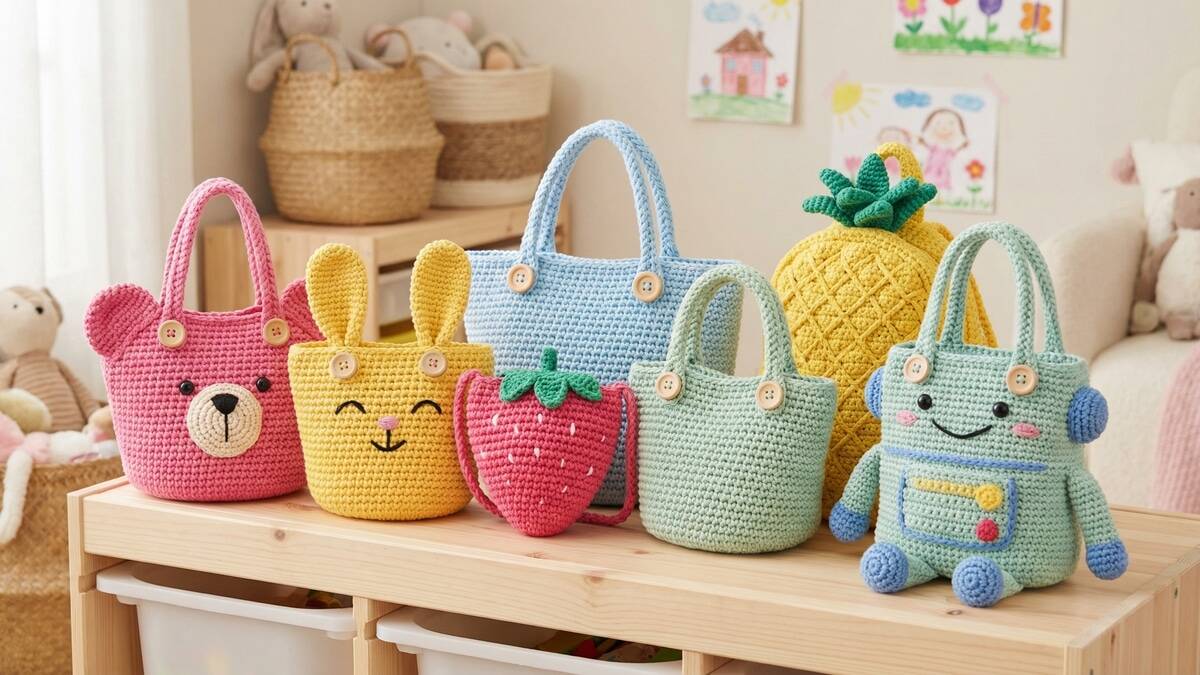 Crie bolsinhas de crochê infantil encantadoras + vídeo tutorial