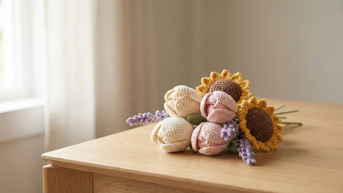 Descubra 20 flores de crochê com gráficos e crie presentes lindos