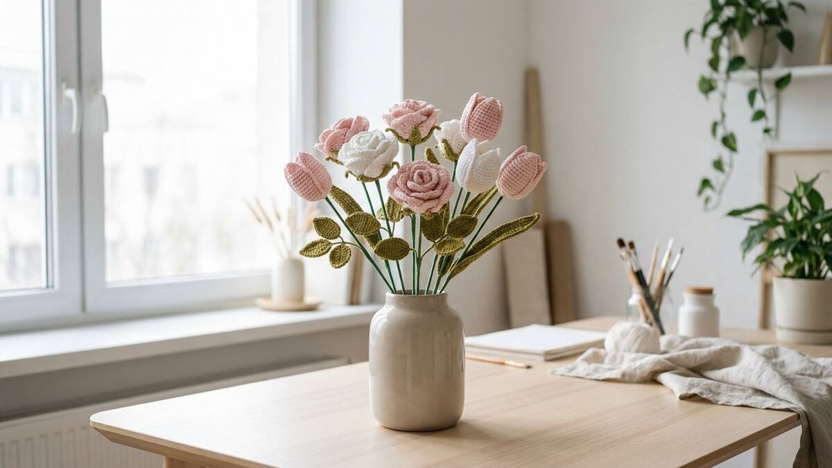 Aprenda a fazer flores e folhas de crochê com este guia completo