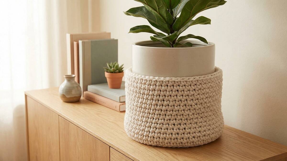 Cachepôs de crochê perfeitos para adicionar charme à sua decoração!