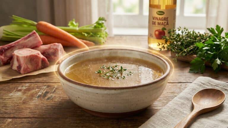 Colágeno caseiro, caldo de ossos