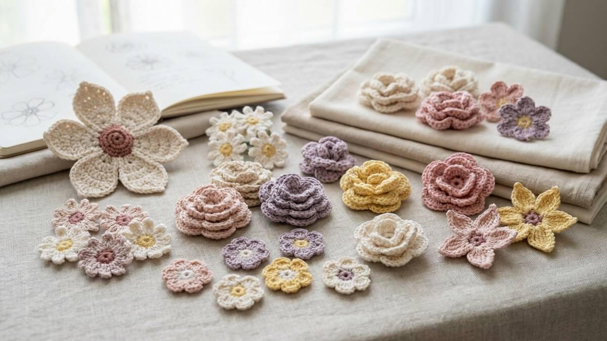 15 flores de crochê para deixar seus projetos mais charmosos!