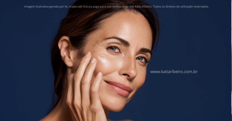 Mulher com creme sobre a pele